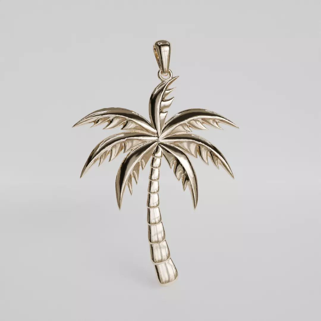 palm tree pendant 3D print model_0