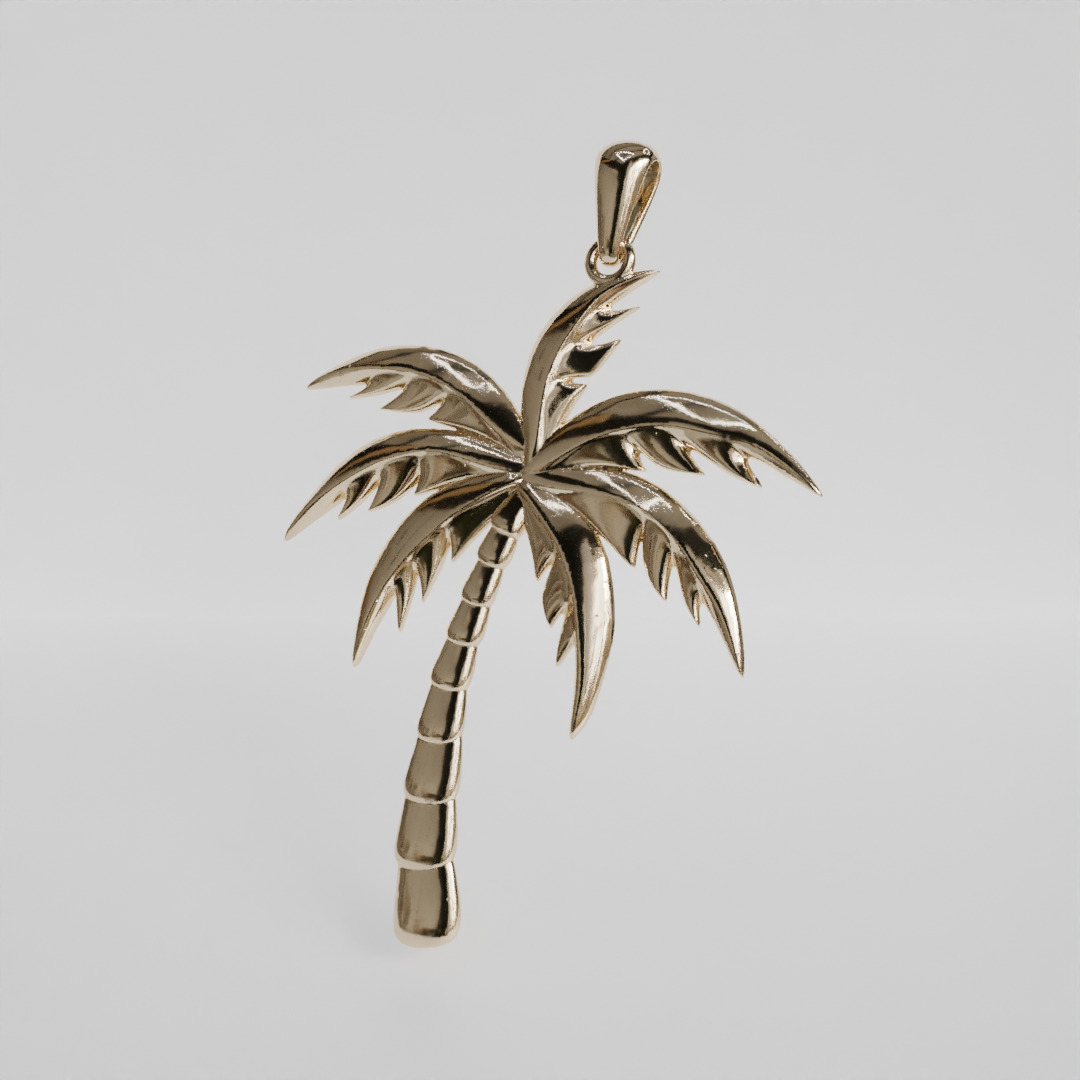 palm tree pendant 3D print model_5