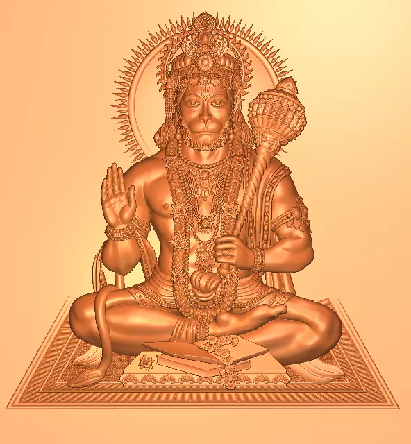1 sitted Hanuman 3D print model_0