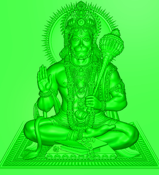 1 sitted Hanuman 3D print model_1