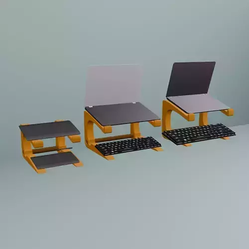 Stand for laptop and keyboard 3D print model