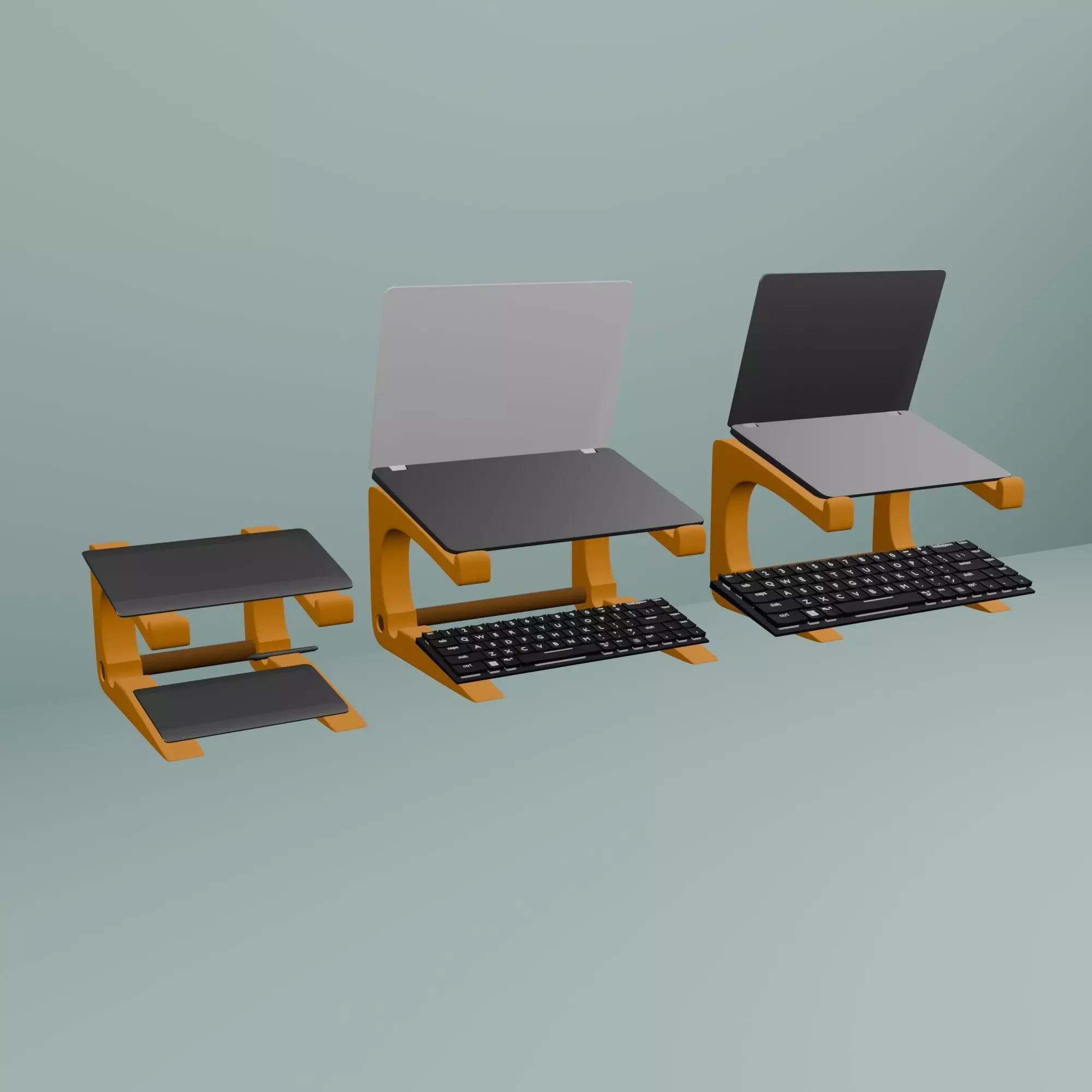 Stand for laptop and keyboard 3D print model