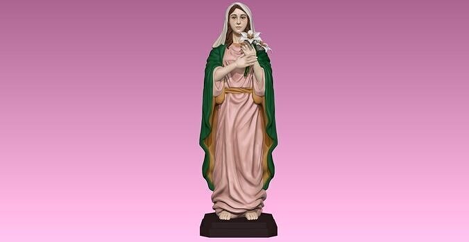 estatua virgen maria 3D print model