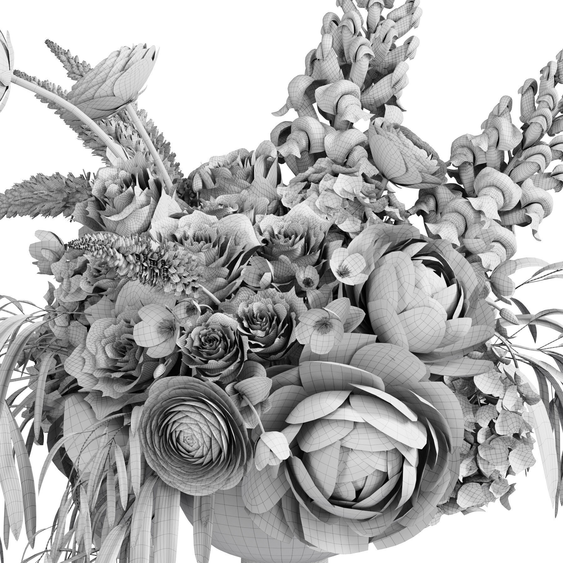 Flower In Vase 71 3D model_5