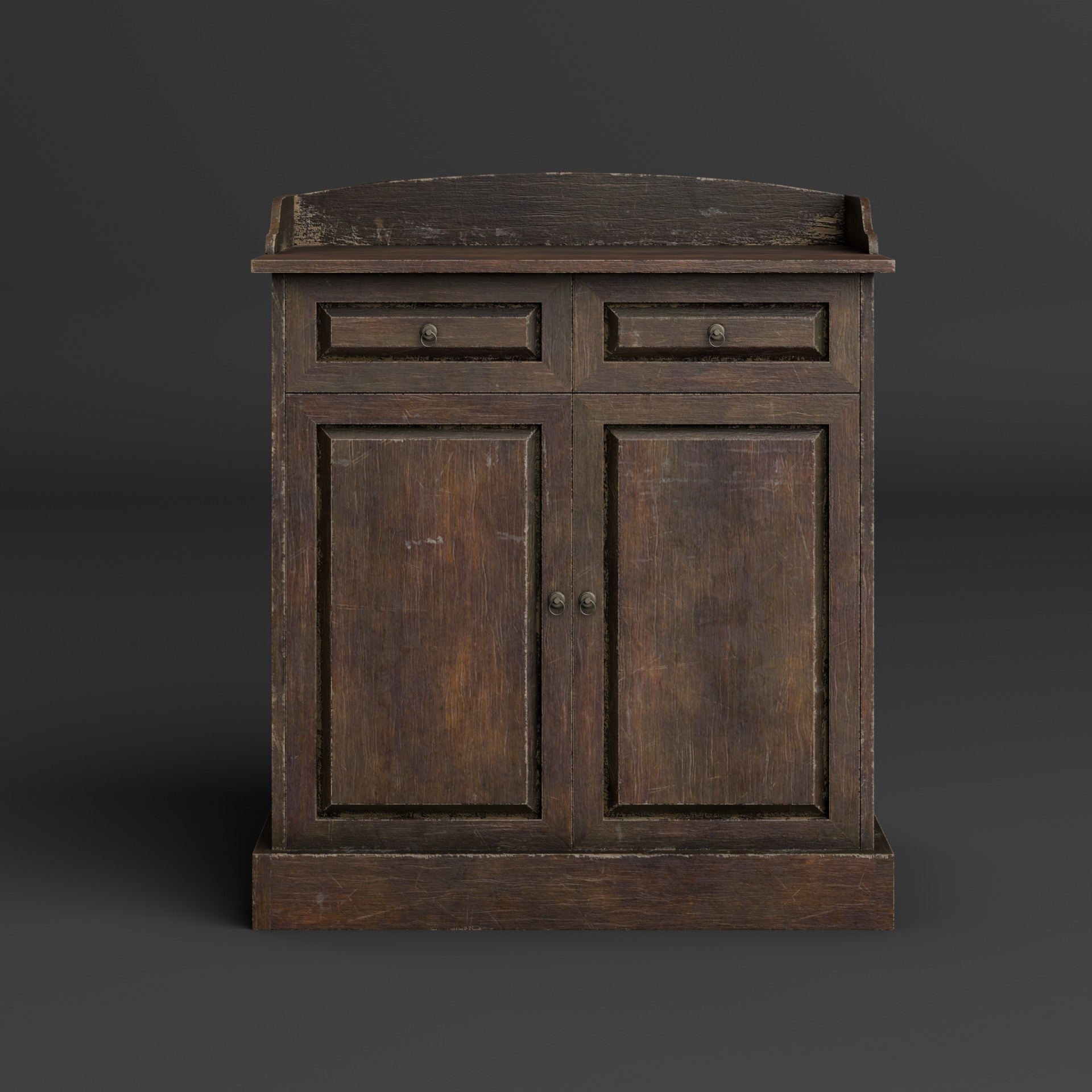 Old furniture Low-poly 3D model_1