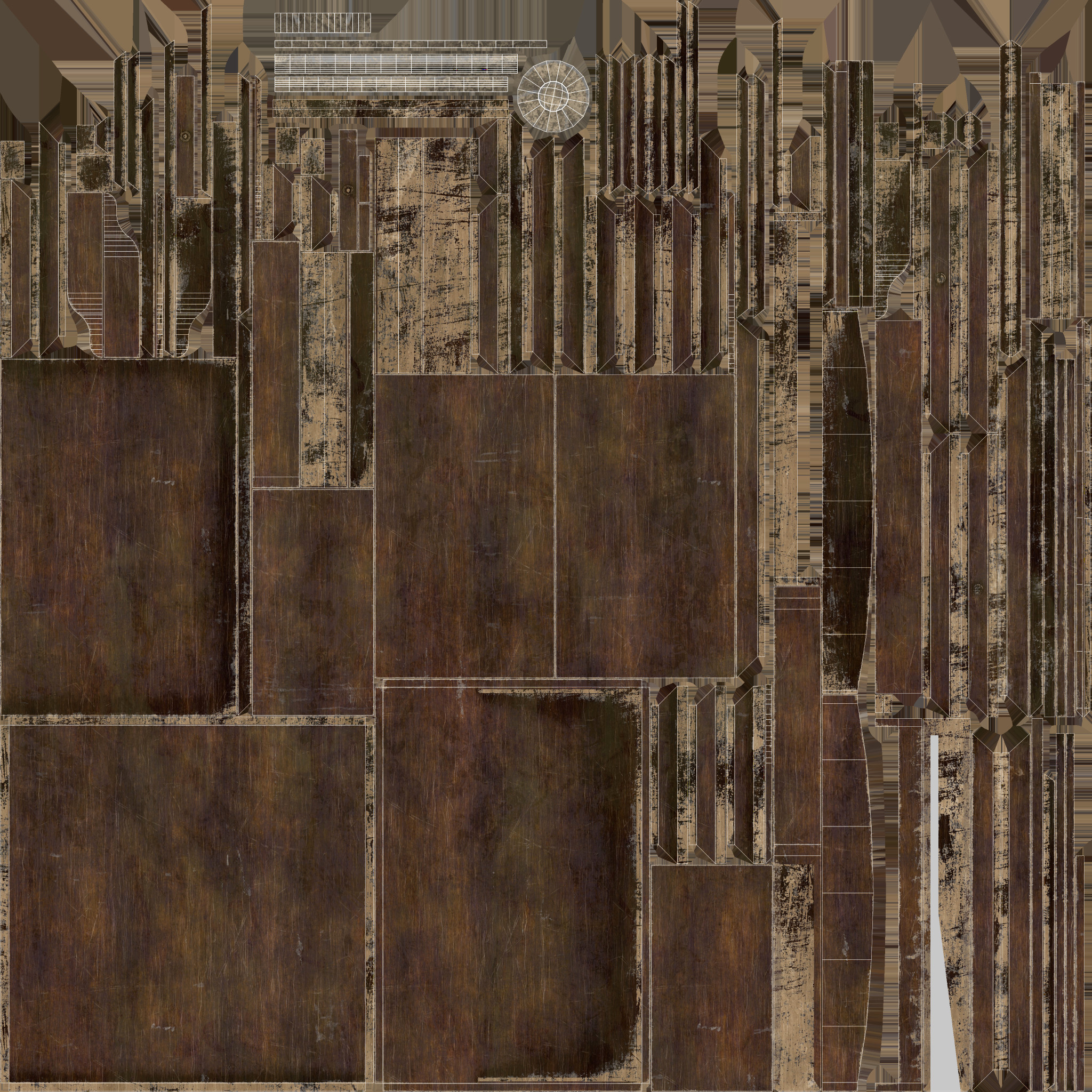 Old furniture Low-poly 3D model_7