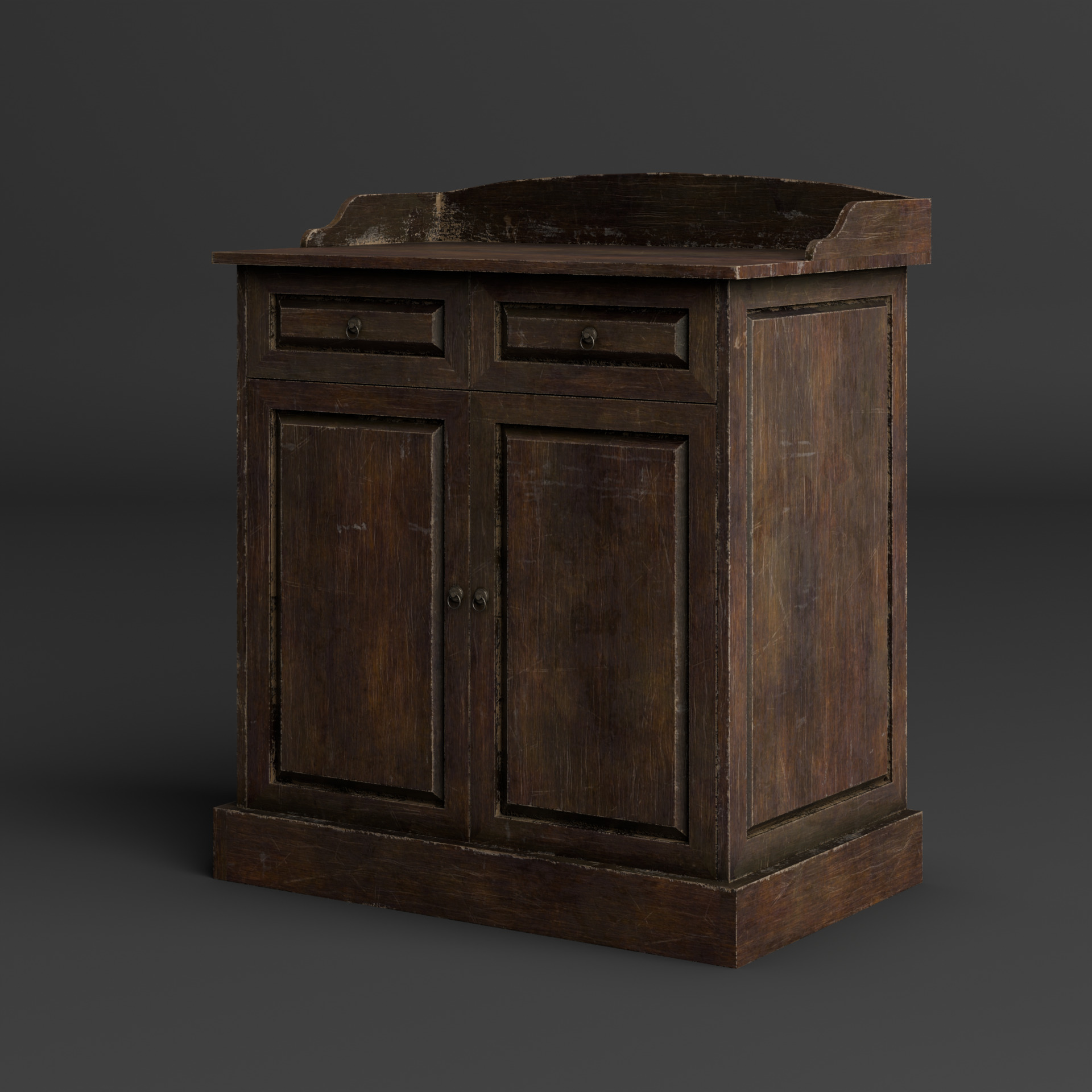 Old furniture Low-poly 3D model_2