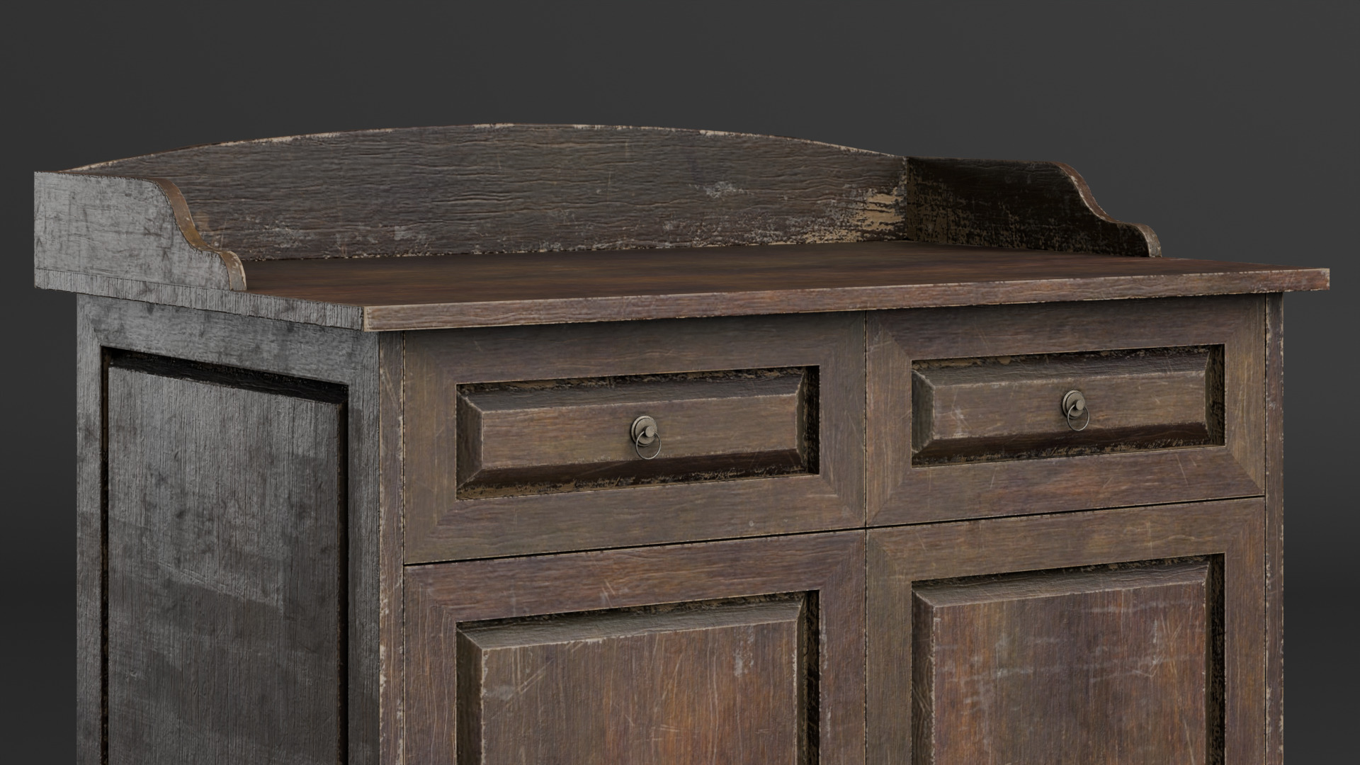 Old furniture Low-poly 3D model_4