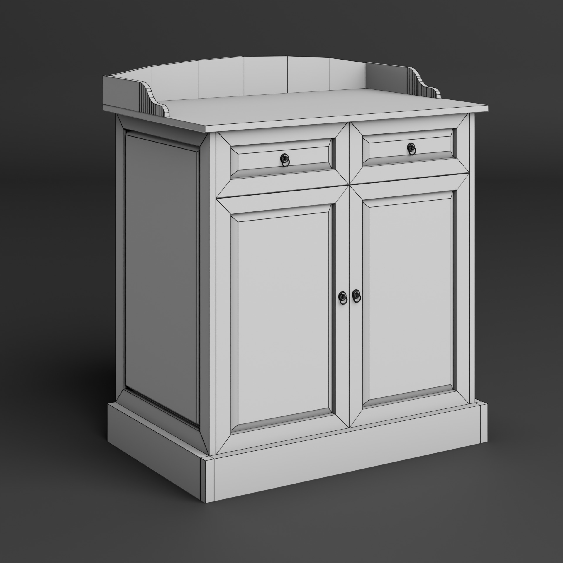 Old furniture Low-poly 3D model_6