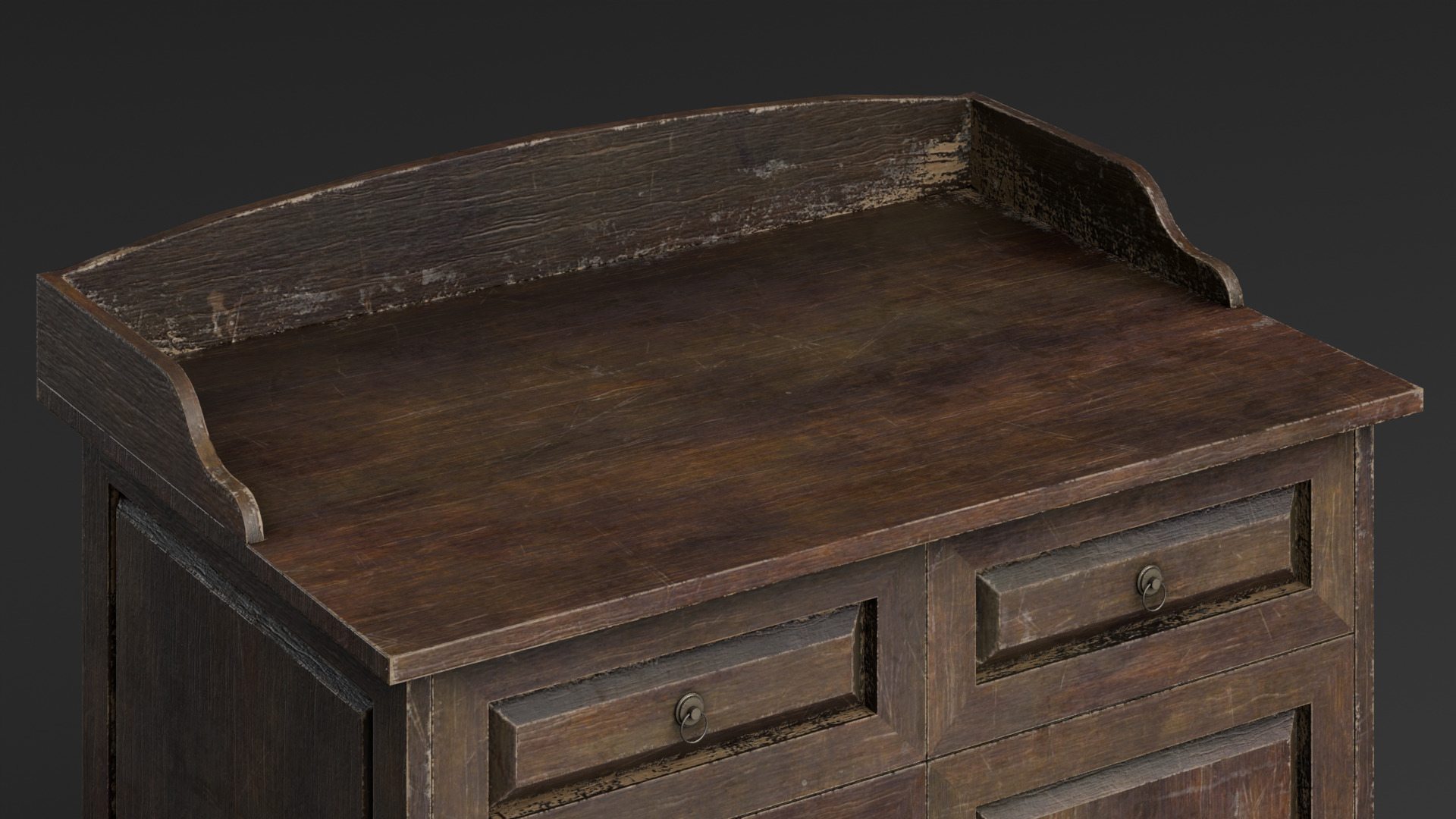 Old furniture Low-poly 3D model_5