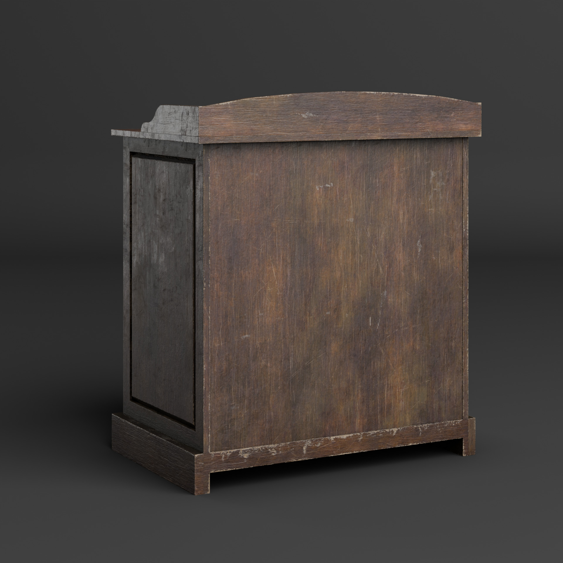 Old furniture Low-poly 3D model_3