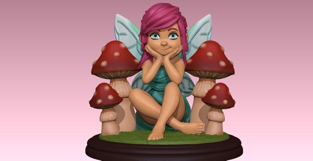fairy girl 3D print model_4