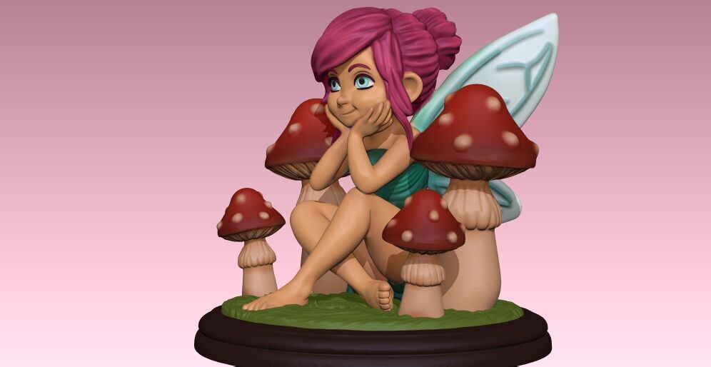 fairy girl 3D print model_5