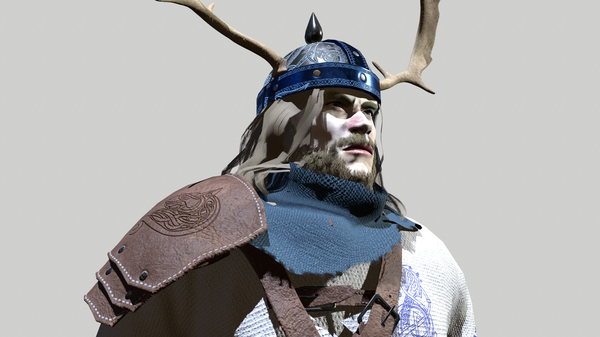 Nordic Warrior Low-poly 3D model_12