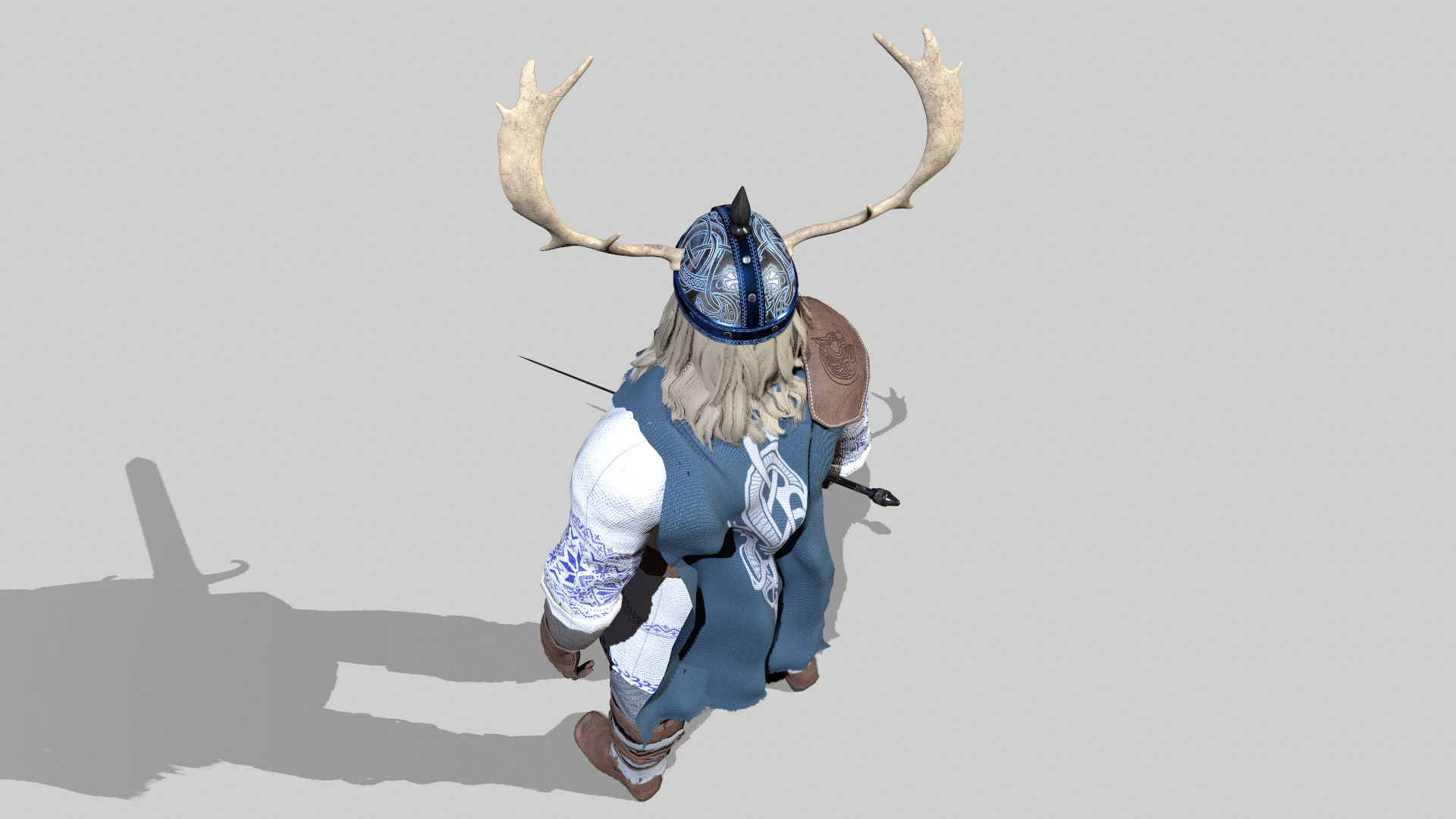Nordic Warrior Low-poly 3D model_8