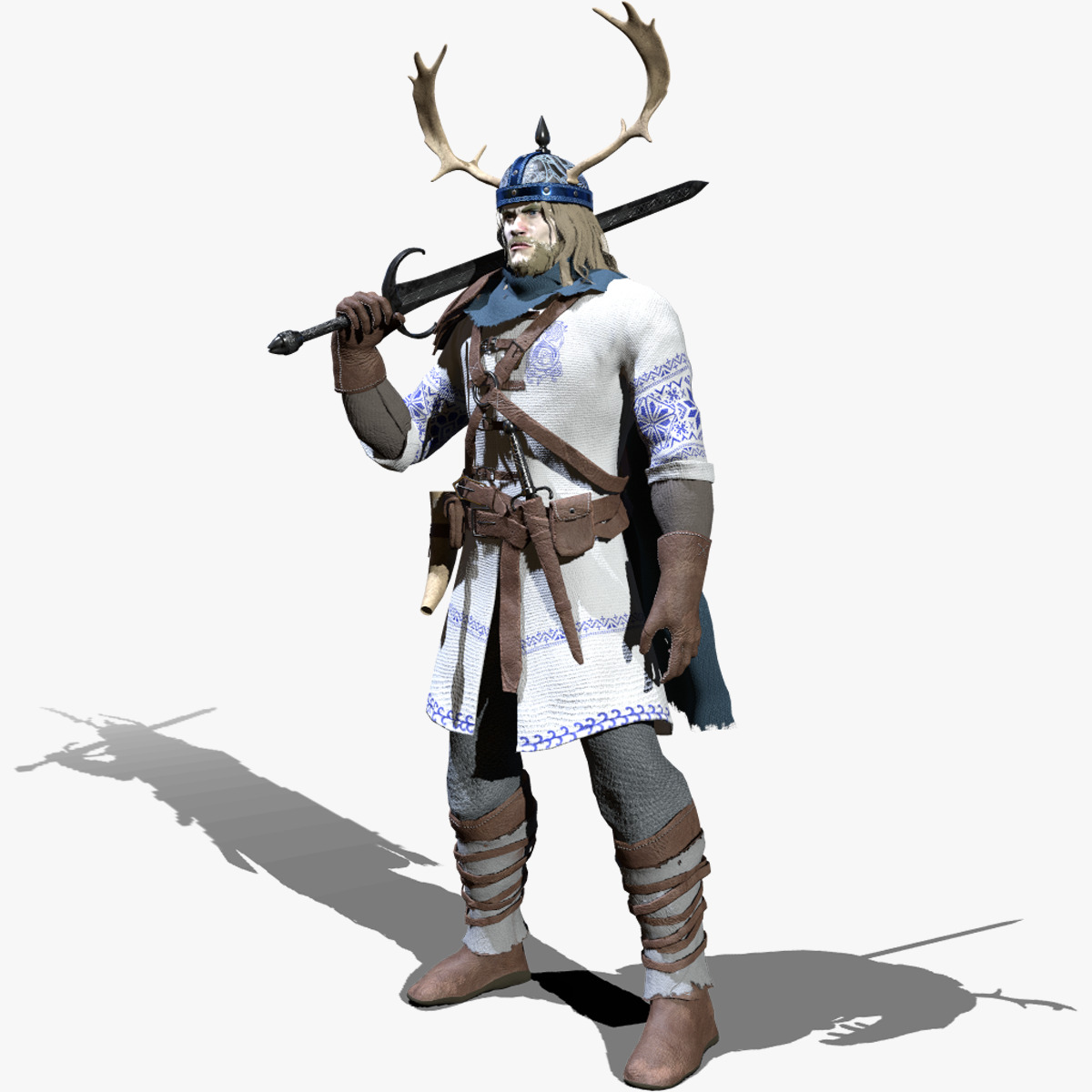 Nordic Warrior Low-poly 3D model_14