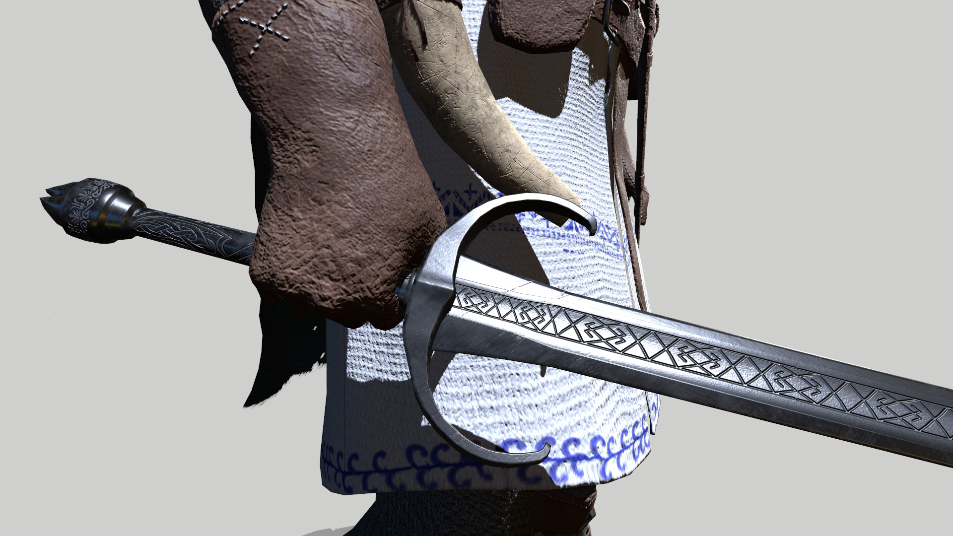 Nordic Warrior Low-poly 3D model_11