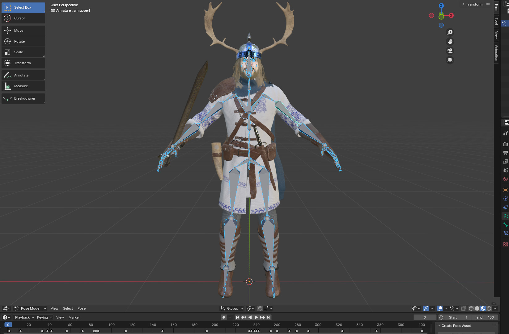 Nordic Warrior Low-poly 3D model_15