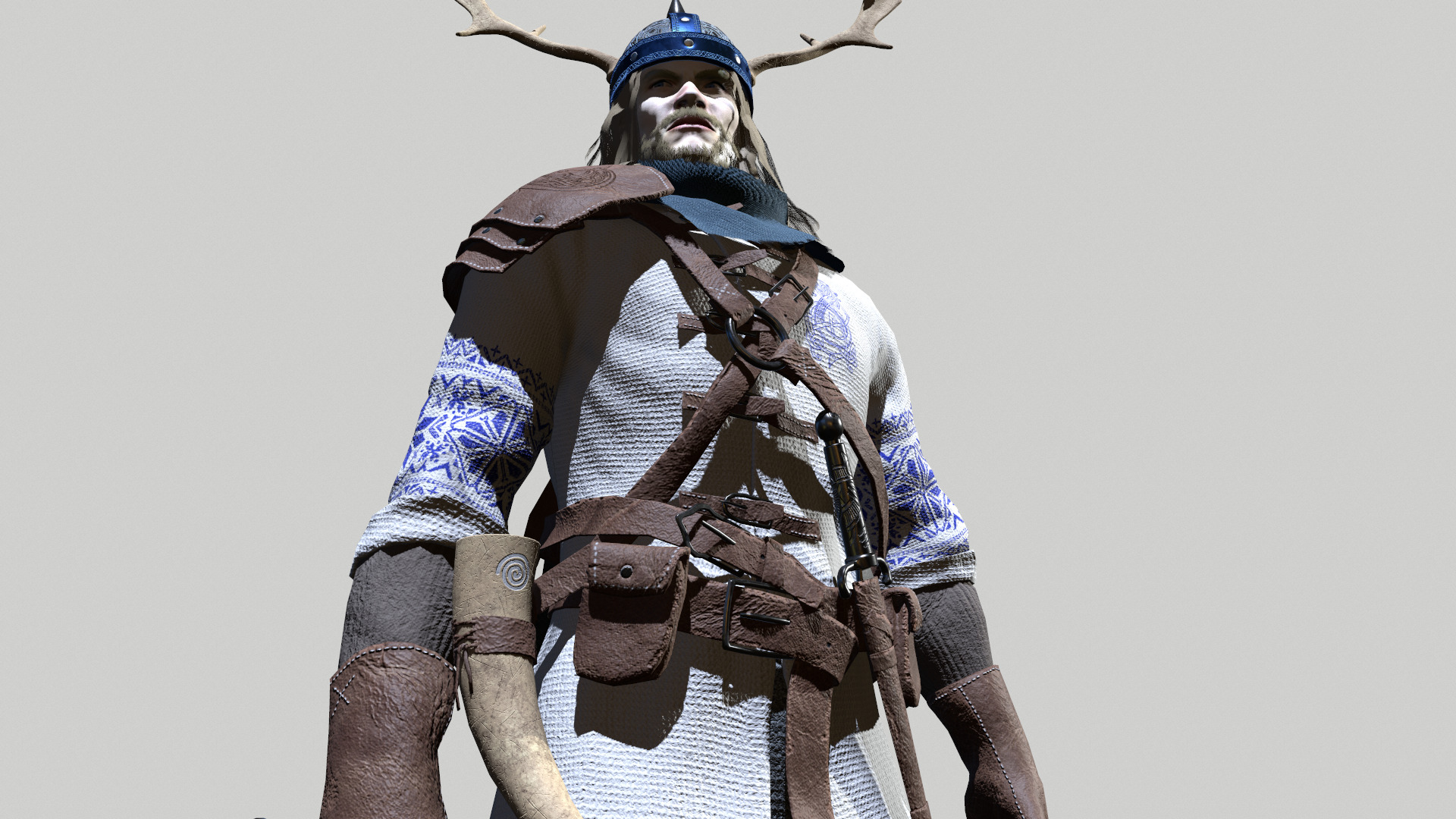 Nordic Warrior Low-poly 3D model_10