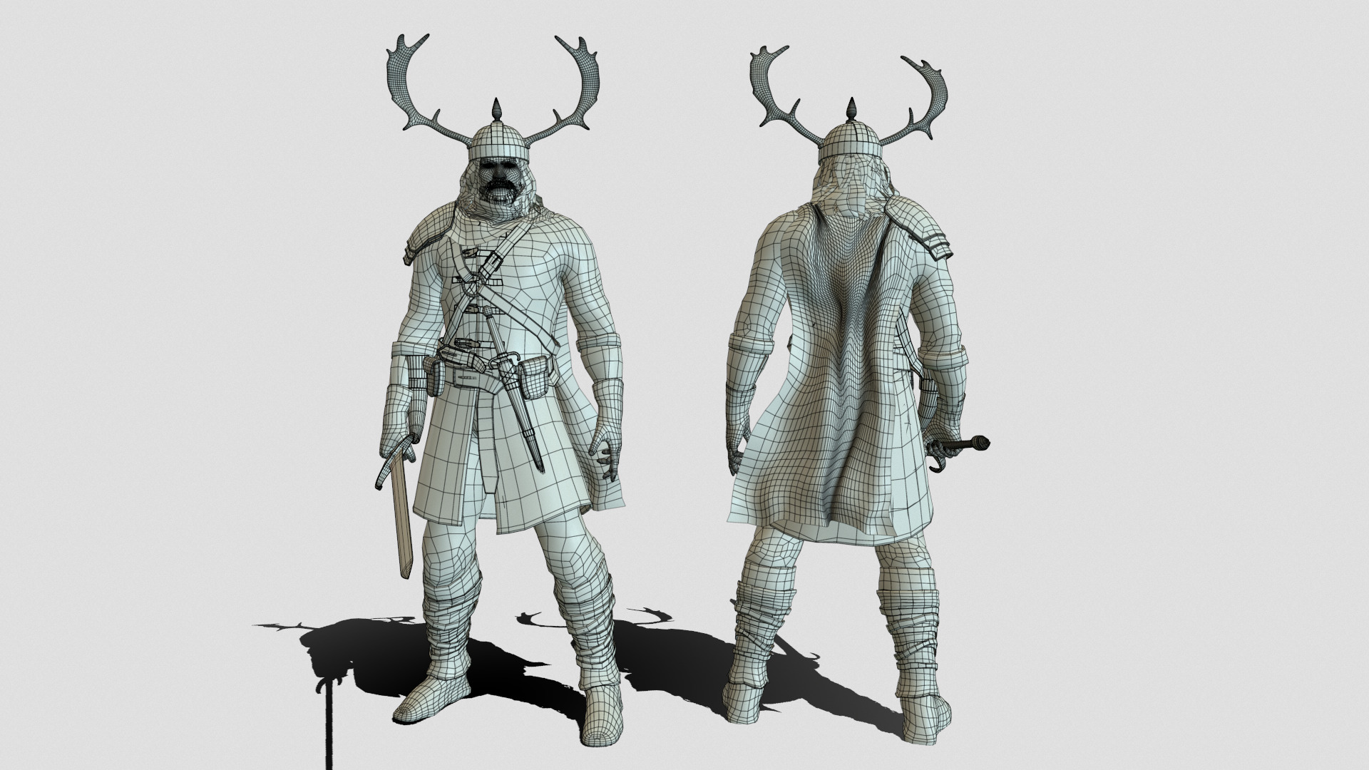 Nordic Warrior Low-poly 3D model_16
