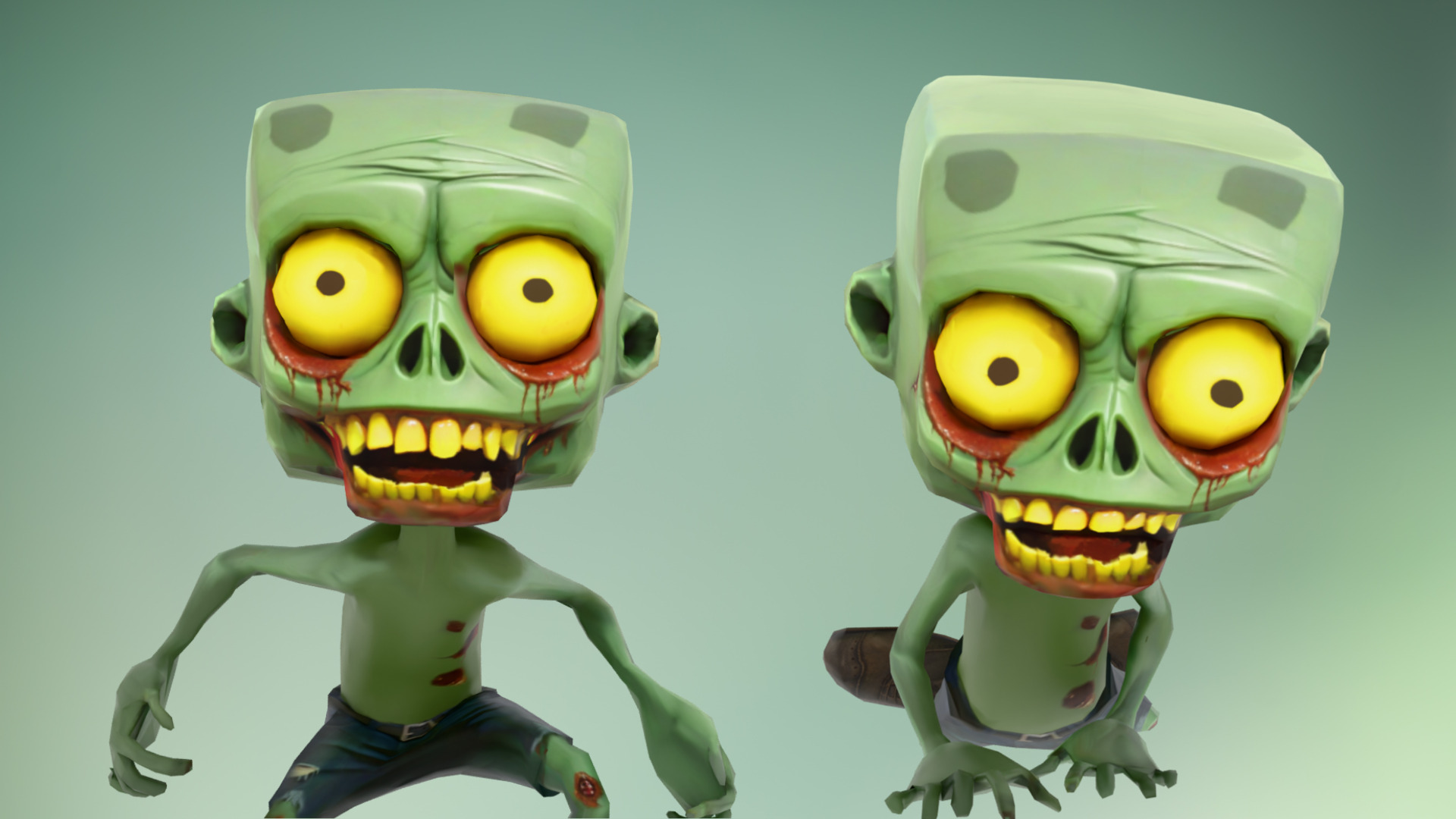 Stylized Zombie Cartoon Game Character Low-poly 3D model_1