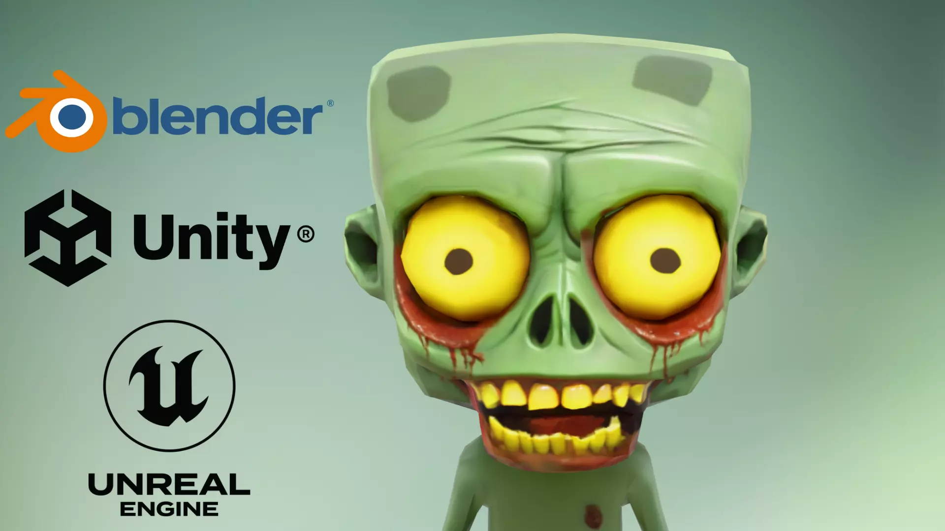 Stylized Zombie Cartoon Game Character Low-poly 3D model_0