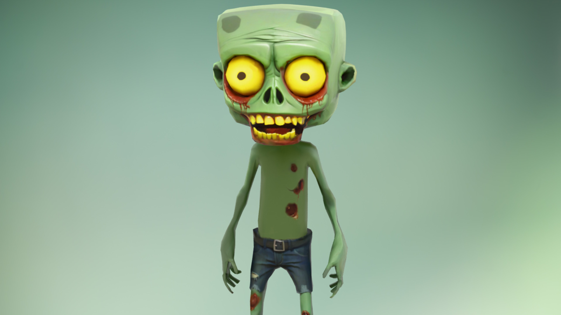 Stylized Zombie Cartoon Game Character Low-poly 3D model_2