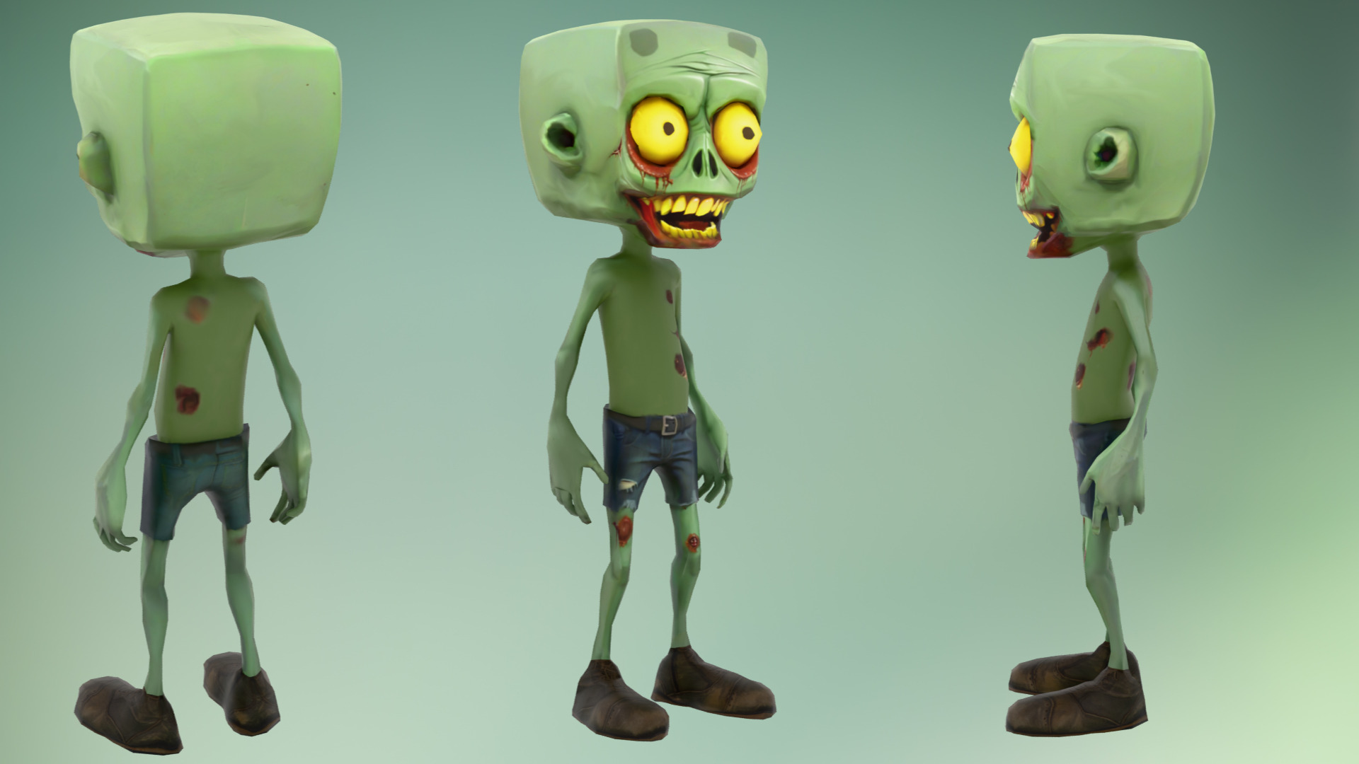 Stylized Zombie Cartoon Game Character Low-poly 3D model_3