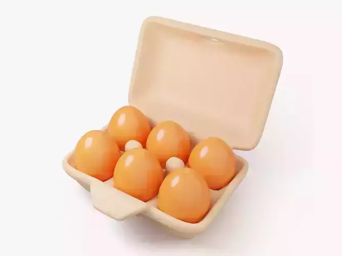 Stylized Egg Carton 3D model