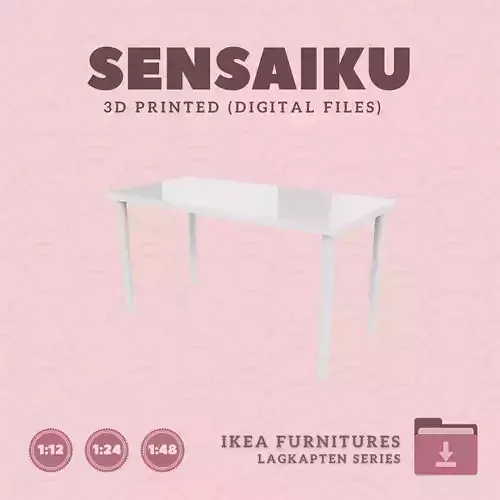 3 LAGKAPTEN  OLOV Desk 25 In h for Dollhouse - IKEA - 3D Print 3D print model