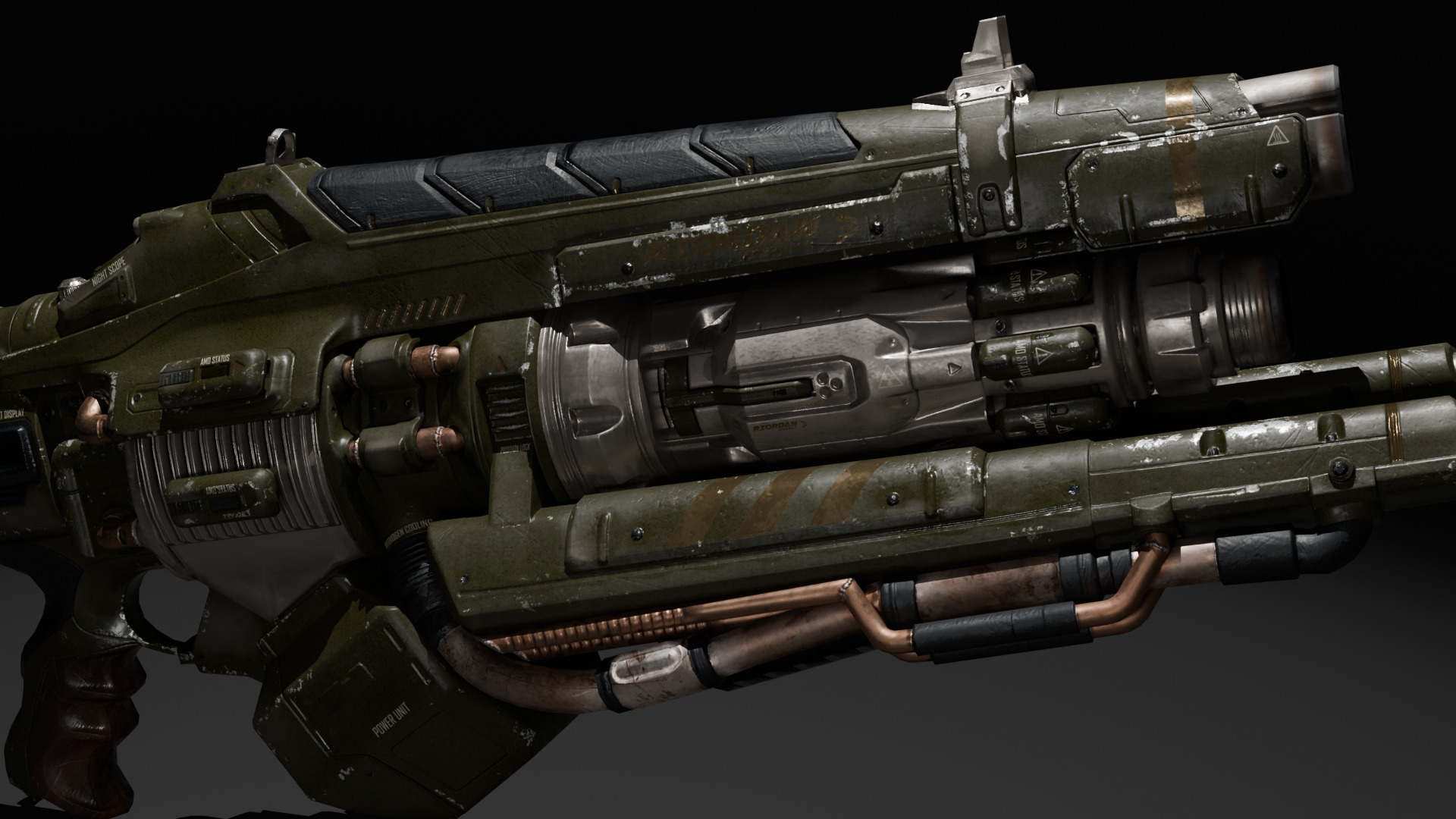 Sci-fi gun  Low-poly 3D model_3