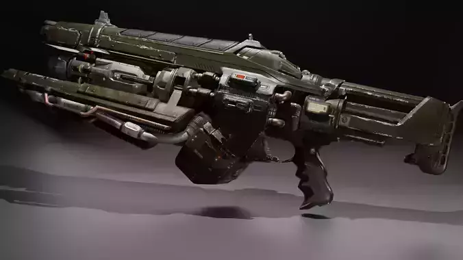 Sci-fi gun  Low-poly 3D model