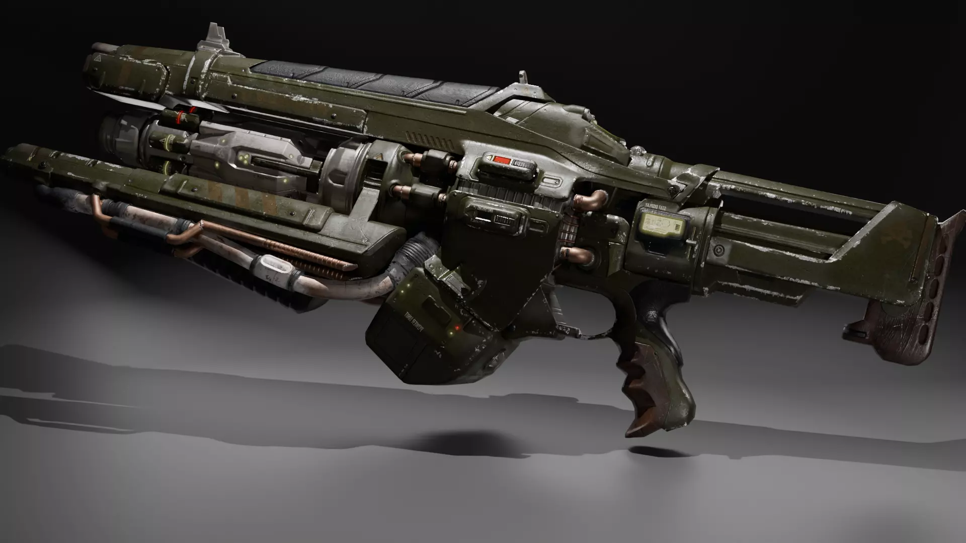 Sci-fi gun  Low-poly 3D model_0