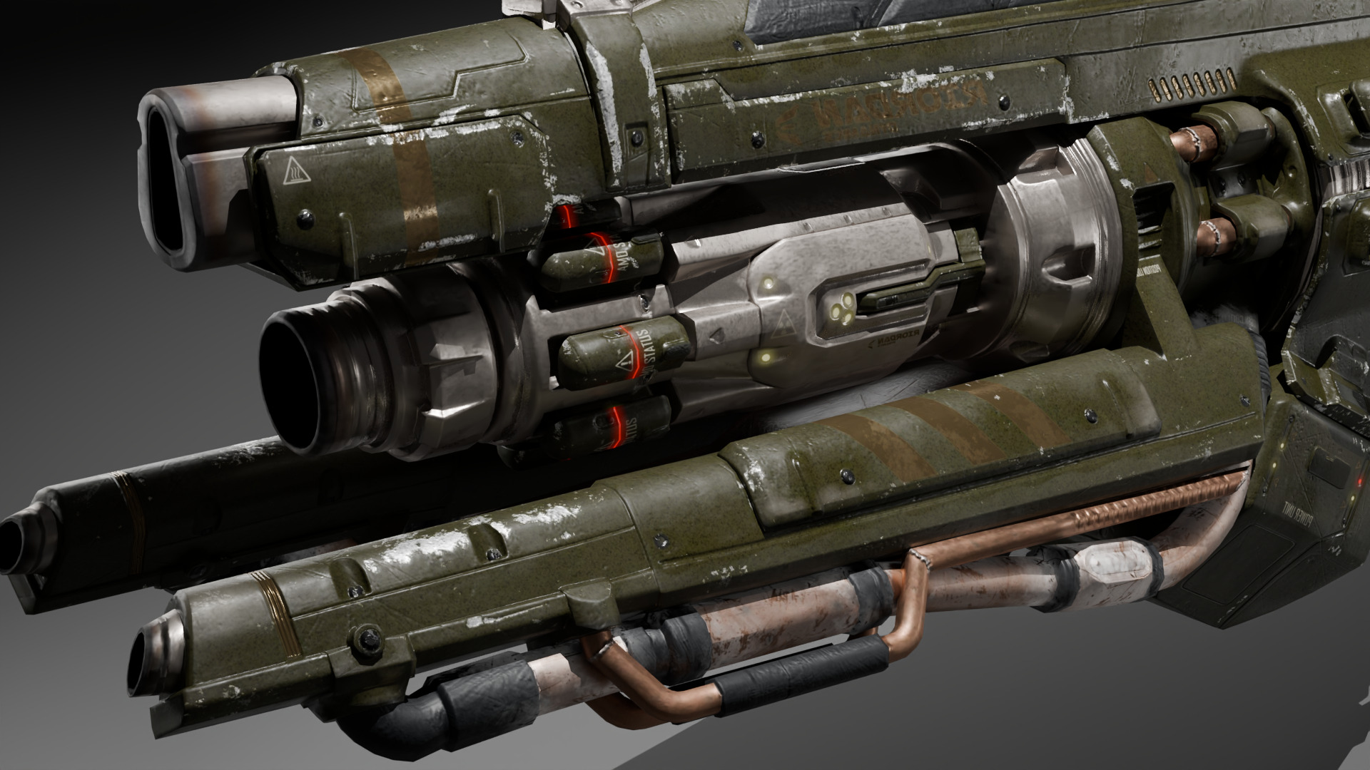 Sci-fi gun  Low-poly 3D model_1