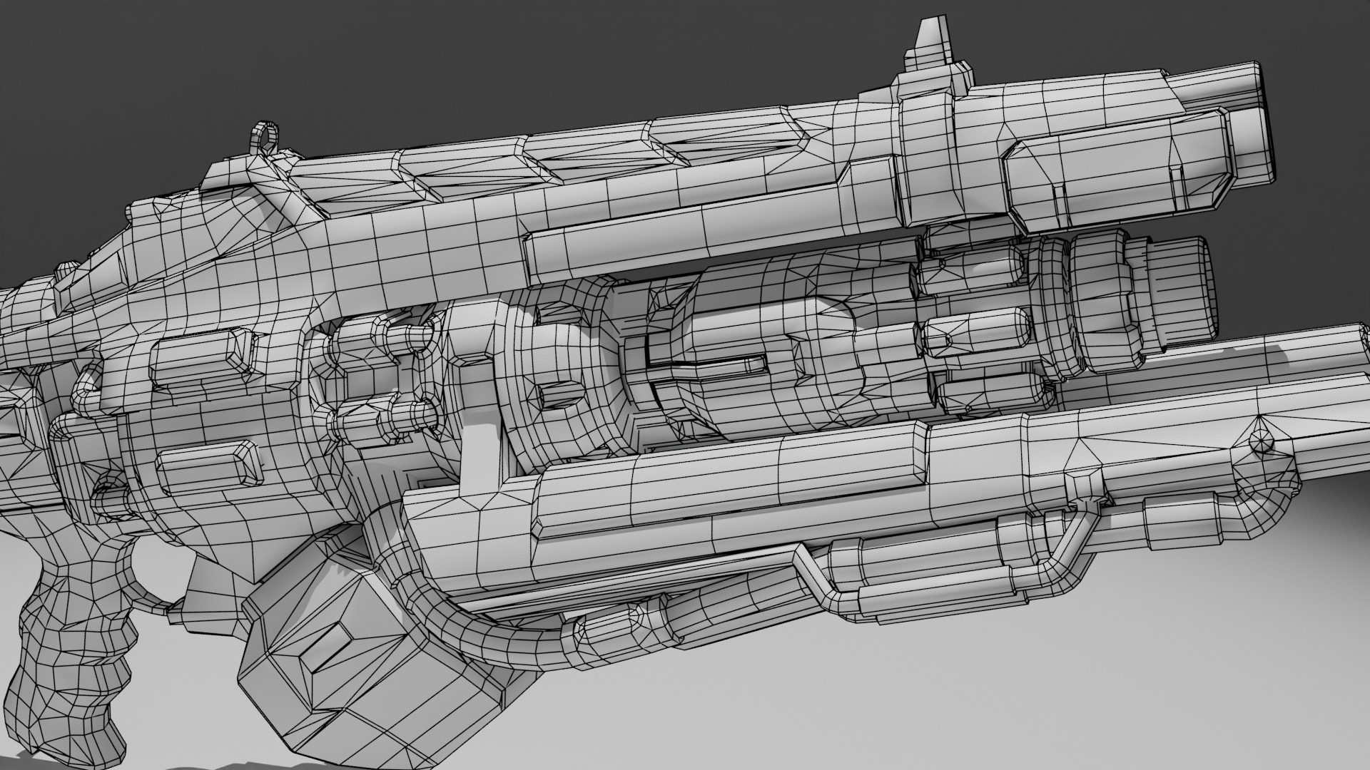Sci-fi gun  Low-poly 3D model_8