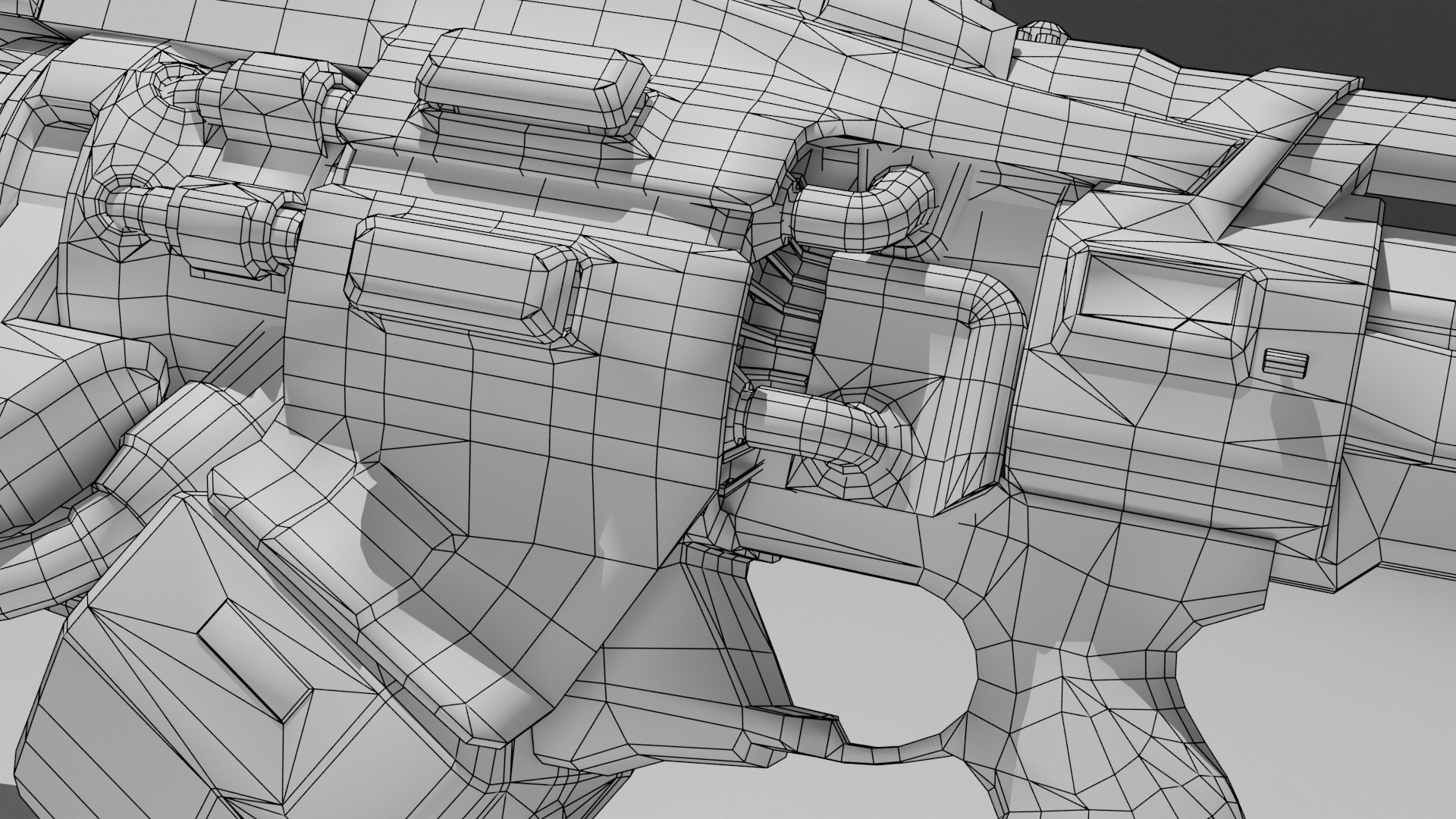 Sci-fi gun  Low-poly 3D model_7