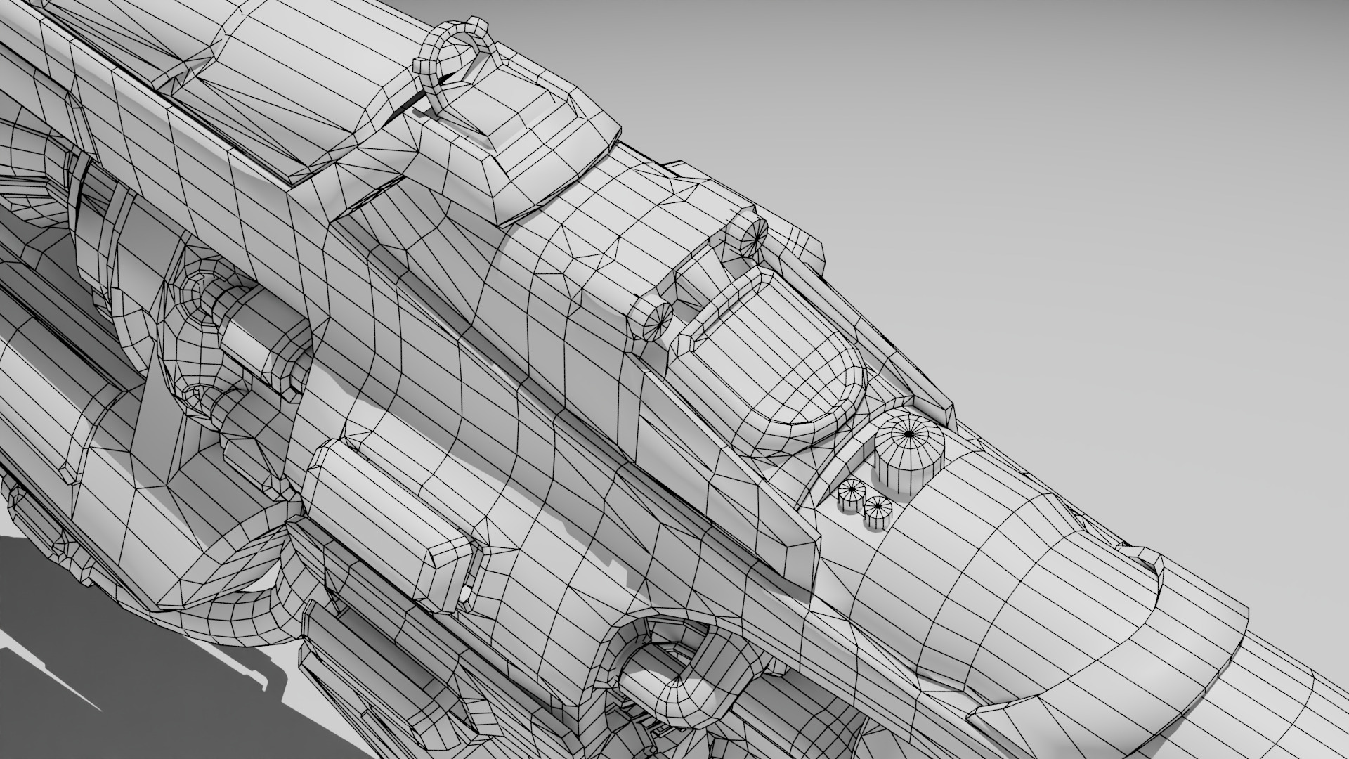 Sci-fi gun  Low-poly 3D model_9