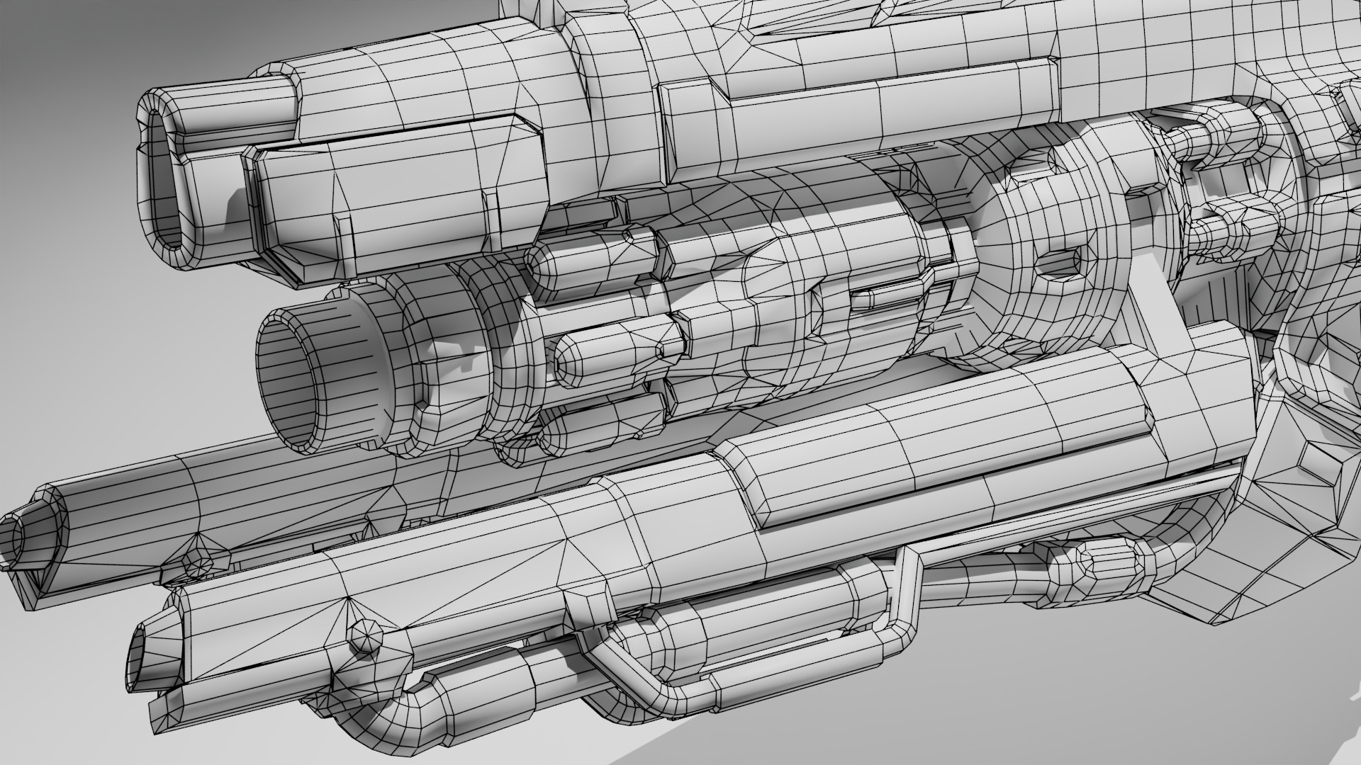 Sci-fi gun  Low-poly 3D model_6