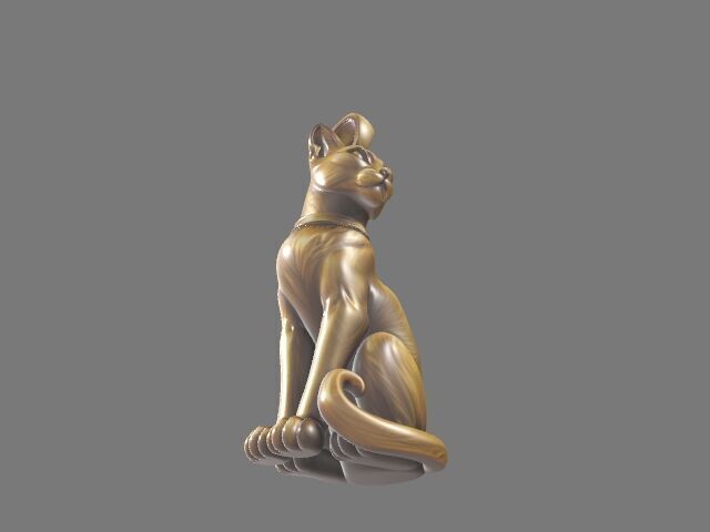 Egyptian Cat Gold Pendant 3D print model_7