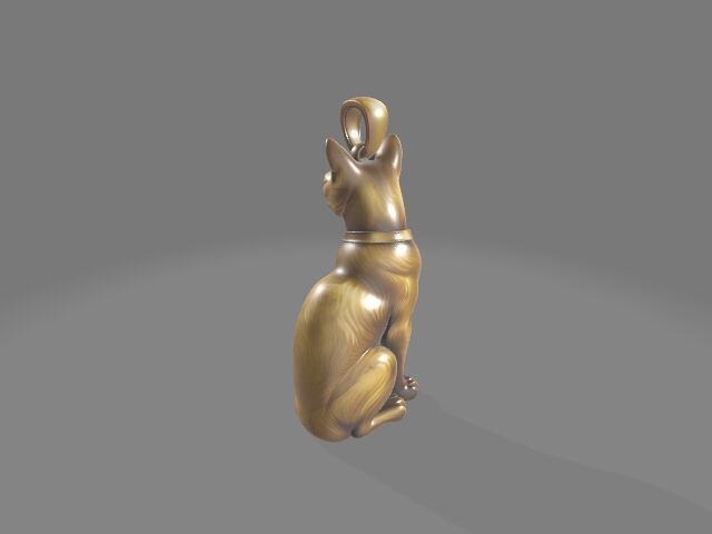 Egyptian Cat Gold Pendant 3D print model_4