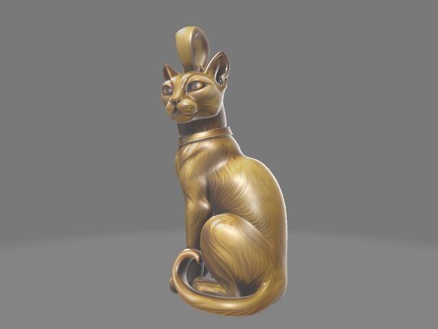 Egyptian Cat Gold Pendant 3D print model_2