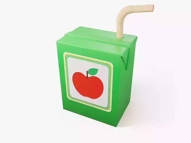 Stylized Juice Box 3D model
