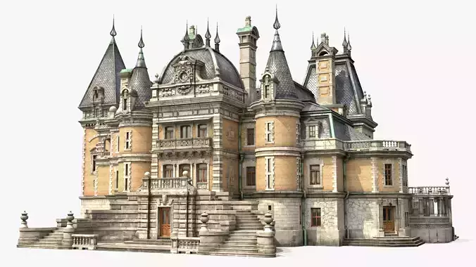 Massandra Palace Low-poly 3D model