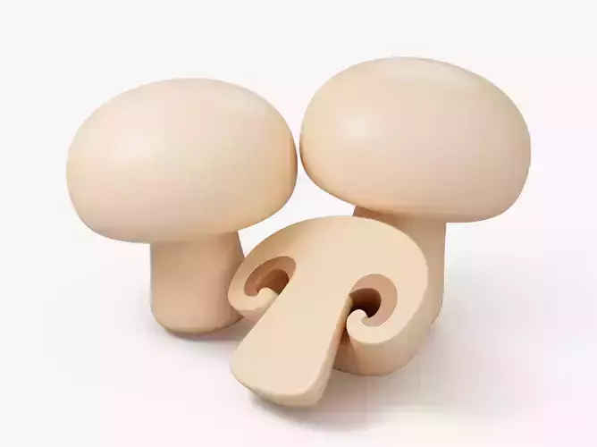 Stylized Mushrooms 3D model