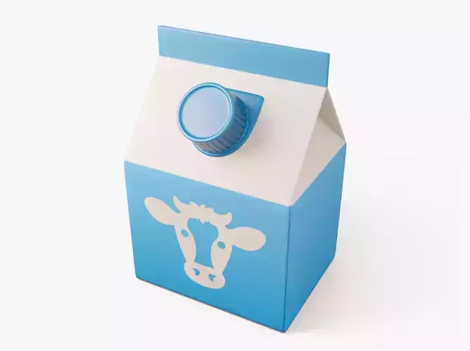 Stylized Milk Carton 3D model