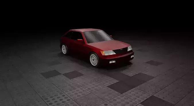 Low Poly Old Generic Hatchback 