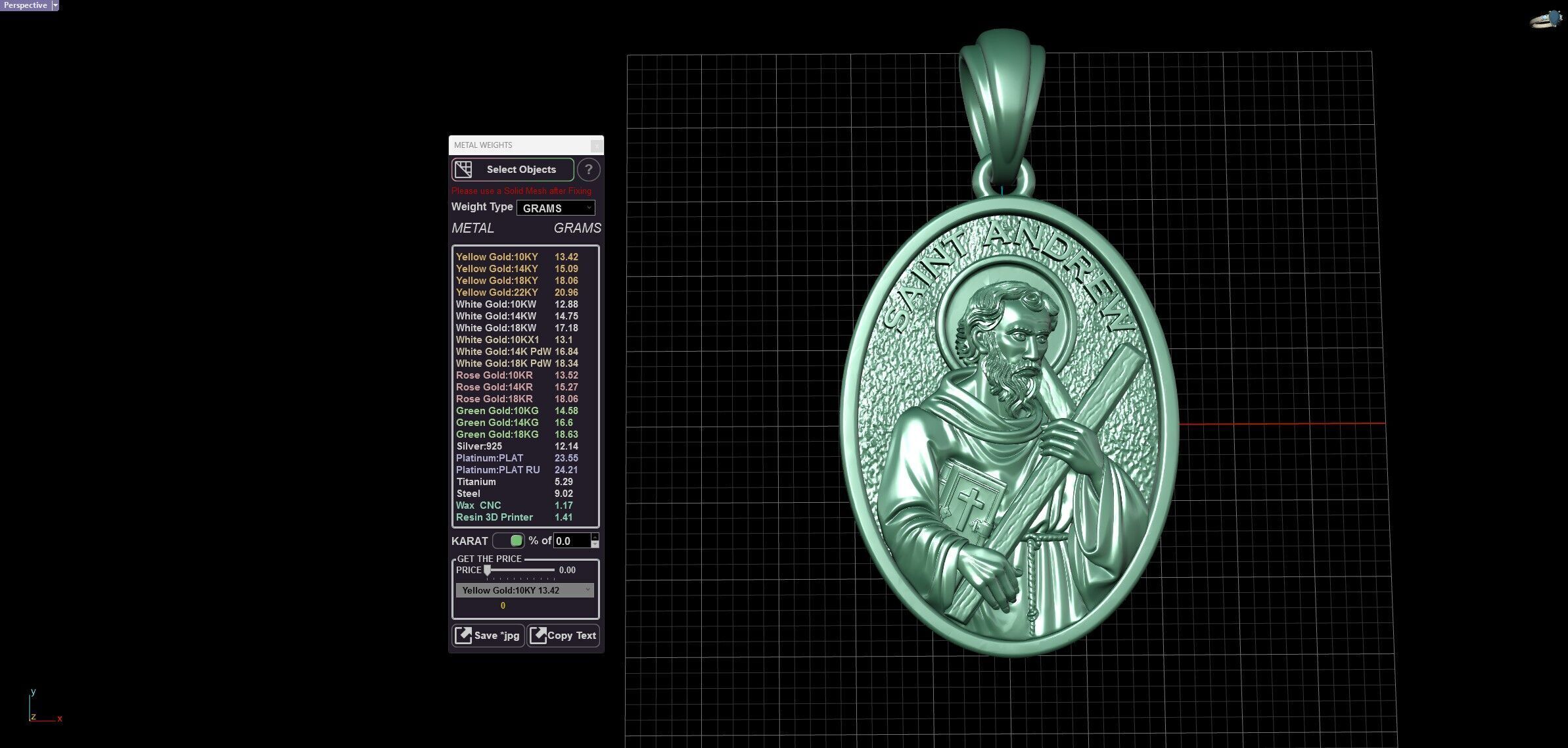 Saint Andrew Apostle with Book and Cross Medal Pendant 3D print model_13
