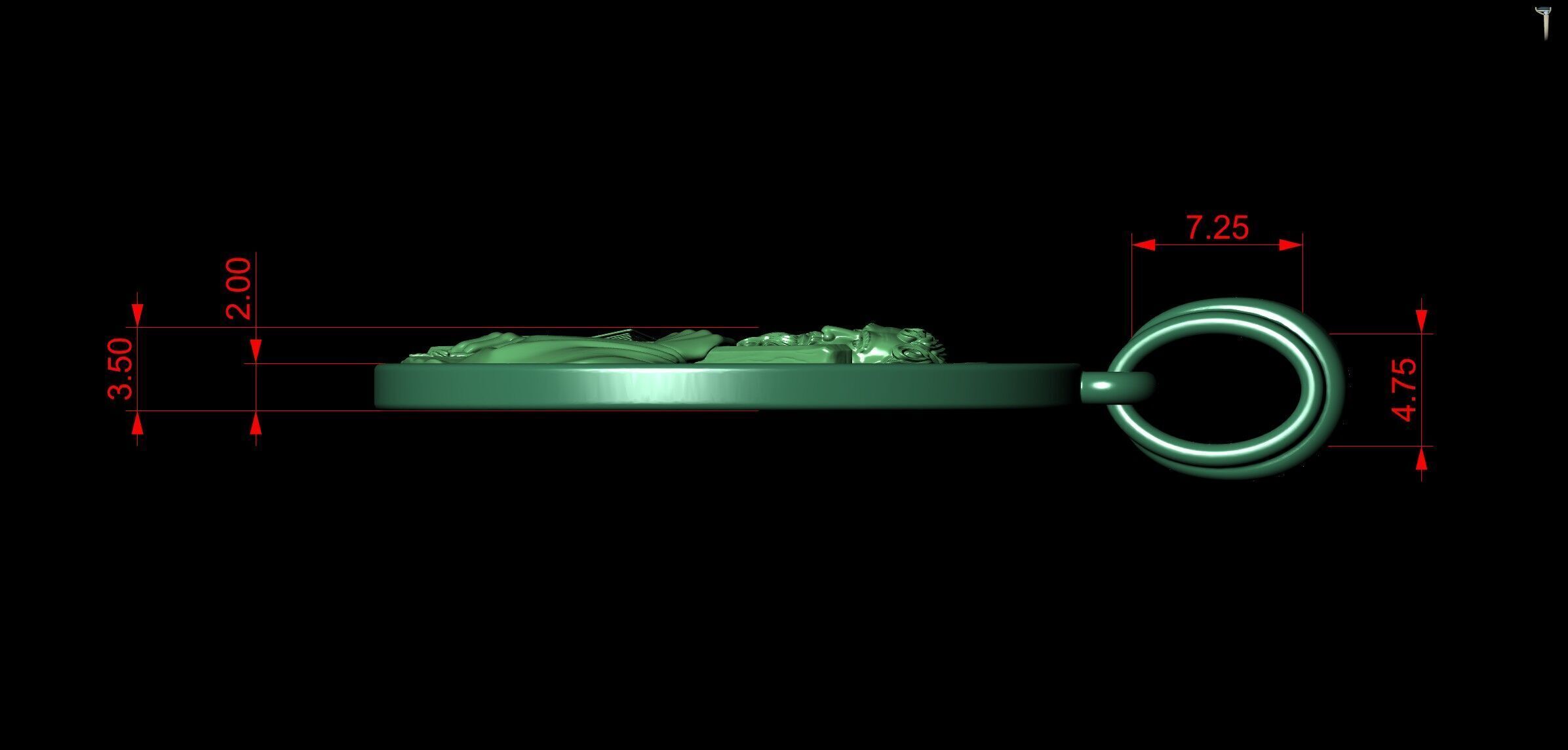 Saint Andrew Apostle with Book and Cross Medal Pendant 3D print model_10