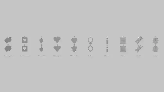 Dark Fantasy Mini Pendant Set 3D print model