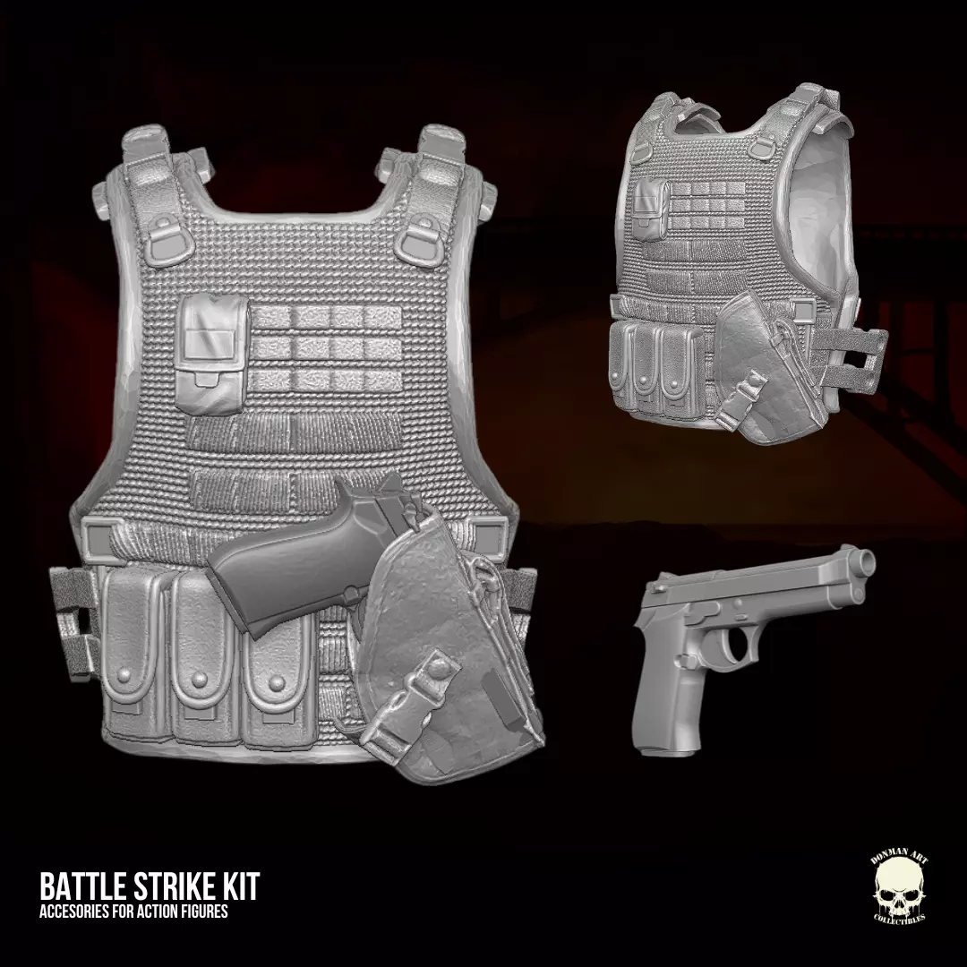 Battle Strike Kit 3D printable files for action figures 3D print model